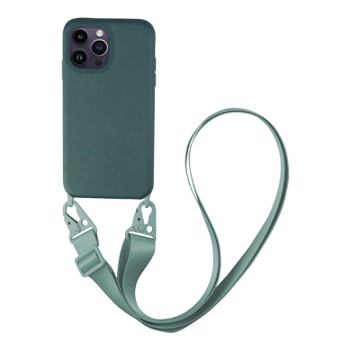 Θήκη Σιλικόνης με Strap CarryHang Sonique Apple iPhone 14 Pro Max Πράσινο Σκούρο