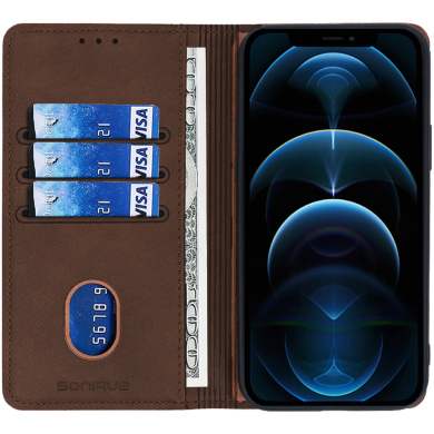 Θήκη Πορτοφόλι Vintage Magnet Wallet Sonique Apple iPhone 14 Plus Καφέ