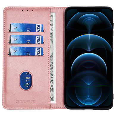 Θήκη Πορτοφόλι Vintage Magnet Wallet Sonique Samsung Galaxy A21s Ροζ Χρυσό