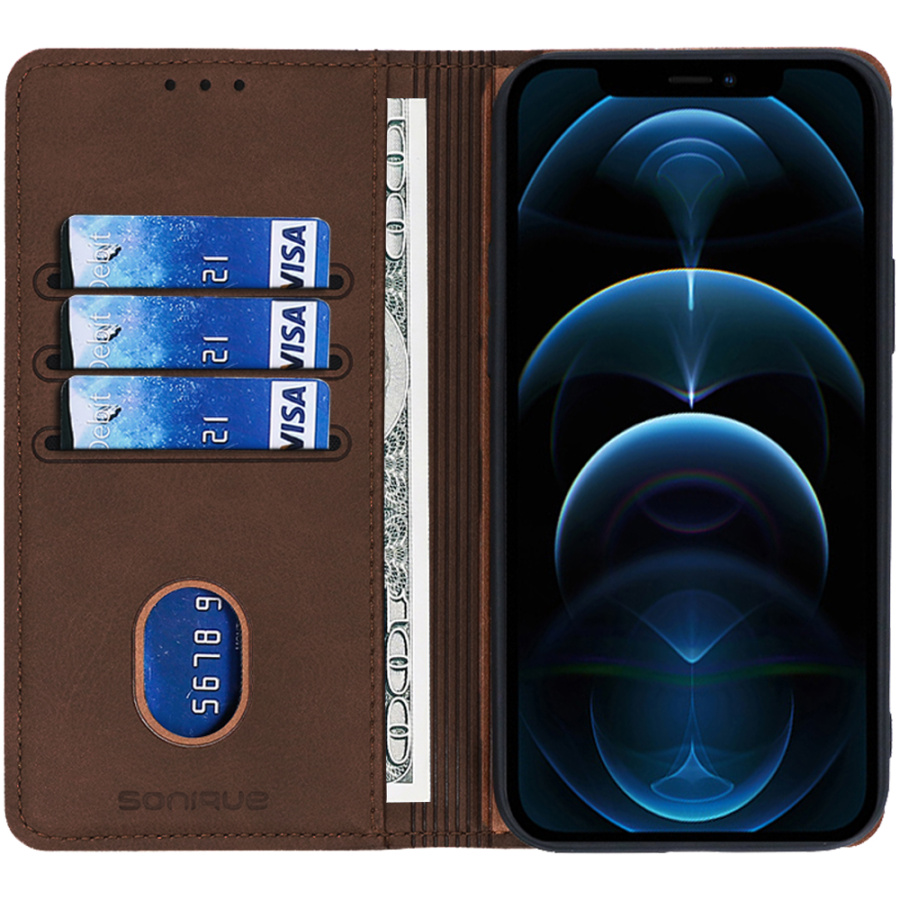 Θήκη Πορτοφόλι Vintage Magnet Wallet Sonique Samsung Galaxy S21 Ultra Καφέ