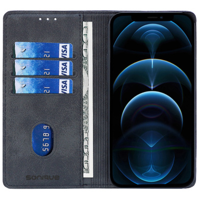 Θήκη Πορτοφόλι Vintage Magnet Wallet Sonique Xiaomi Poco F4 5G Μαύρο