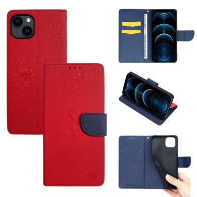 Θήκη Πορτοφόλι Sonique Trend Wallet Apple iPhone 14 Plus Κόκκινο / Σκούρο Μπλε