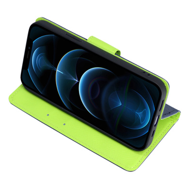 Θήκη Πορτοφόλι Sonique Trend Wallet Apple iPhone 14 Pro Max Σκούρο Μπλε / Λαχανί