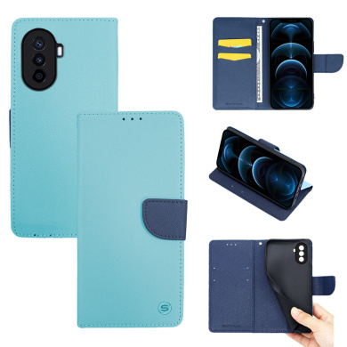 Θήκη Πορτοφόλι Sonique Trend Wallet Huawei Nova Y70 Σιέλ / Σκούρο Μπλε