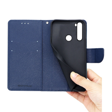 Θήκη Πορτοφόλι Sonique Trend Wallet Xiaomi Redmi Note 8 / Redmi Note 8 2021 Σιέλ / Σκούρο Μπλε