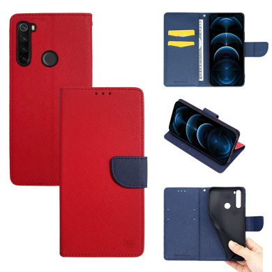 Θήκη Πορτοφόλι Sonique Trend Wallet Xiaomi Redmi Note 8 / Redmi Note 8 2021 Κόκκινο / Σκούρο Μπλε