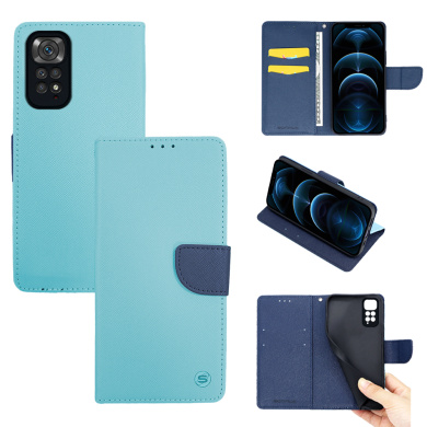 Θήκη Πορτοφόλι Sonique Trend Wallet Xiaomi Redmi Note 11 4G / Redmi Note 11S Σιέλ / Σκούρο Μπλε