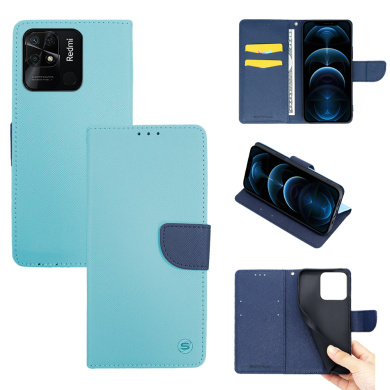 Θήκη Πορτοφόλι Sonique Trend Wallet Xiaomi Redmi 10C Σιέλ / Σκούρο Μπλε