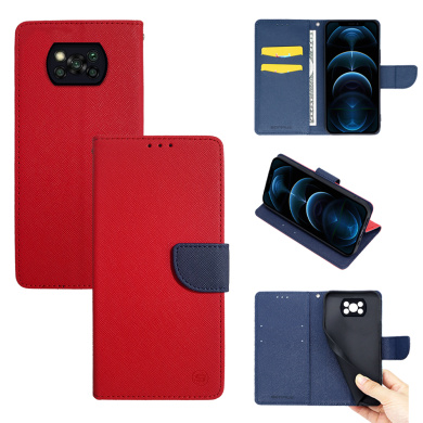 Θήκη Πορτοφόλι Sonique Trend Wallet Xiaomi Poco X3 NFC / Poco X3 Pro Κόκκινο / Σκούρο Μπλε