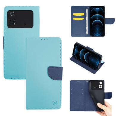 Θήκη Πορτοφόλι Sonique Trend Wallet Xiaomi Poco M4 Pro 4G Σιέλ / Σκούρο Μπλε