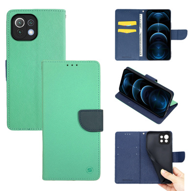Θήκη Πορτοφόλι Sonique Trend Wallet Xiaomi Mi 11 Lite 4G / Mi 11 Lite 5G Βεραμάν / Σκούρο Μπλε