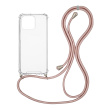 Θήκη Σιλικόνης με Κορδόνι Sonique Armor Clear Apple iPhone 13 Pro Ροζ Χρυσό Σατινέ