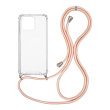 Θήκη Σιλικόνης με Κορδόνι Sonique Armor Clear Apple iPhone 13 Pro Ροζ Σατινέ