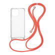 Θήκη Σιλικόνης με Κορδόνι Sonique Armor Clear Apple iPhone 13 Pro Κοραλλί