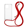 Θήκη Σιλικόνης με Κορδόνι Sonique Armor Clear Apple iPhone 13 Pro Κόκκινο