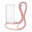 Θήκη Σιλικόνης με Κορδόνι Sonique Armor Clear Apple iPhone 13 Pro Rainbow Ροζ