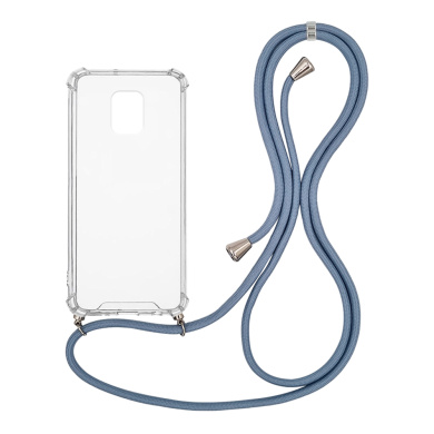 Θήκη Σιλικόνης με Κορδόνι Sonique Armor Clear Xiaomi Redmi Note 9S/9 Pro Μπλε Γκρι