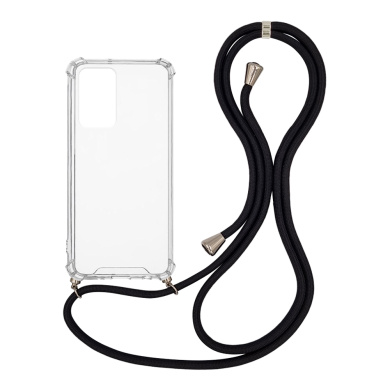 Θήκη Σιλικόνης με Κορδόνι Sonique Armor Clear Xiaomi Redmi Note 11 Pro 4G/5G / Redmi Note 12 Pro 4G Μαύρο