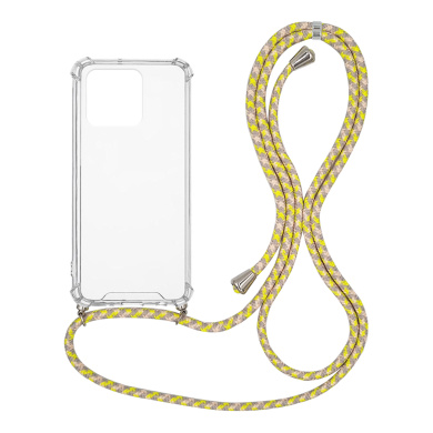 Θήκη Σιλικόνης με Κορδόνι Sonique Armor Clear Xiaomi Redmi 10A Rainbow Κίτρινο