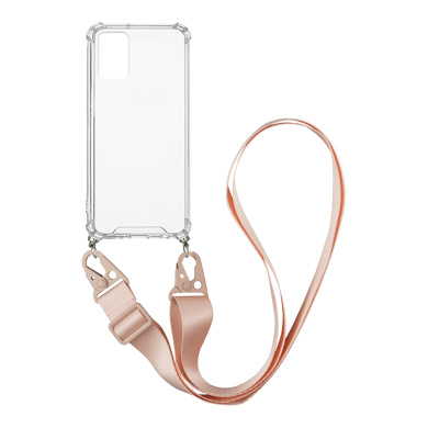 Θήκη Σιλικόνης με Strap Sonique Armor Clear Samsung Galaxy A03s Ροζ