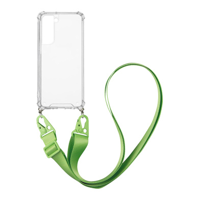 Θήκη Σιλικόνης με Strap Sonique Armor Clear Samsung Galaxy S21 FE Πράσινο Ανοιχτό