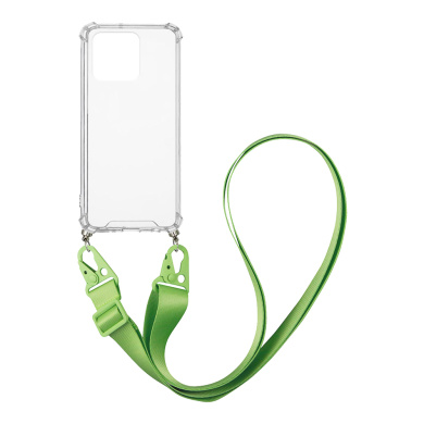 Θήκη Σιλικόνης με Strap Sonique Armor Clear Xiaomi Redmi 10C Πράσινο Ανοιχτό