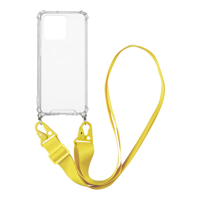 Θήκη Σιλικόνης με Strap Sonique Armor Clear Xiaomi Redmi 10C Κίτρινο
