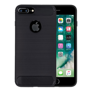 Θήκη Σιλικόνης Sonique Carbon Brushed Apple iPhone 8 Plus Μαύρο