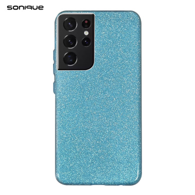 Θήκη Σιλικόνης Sonique Shiny Samsung Galaxy S21 Ultra Γαλάζιο