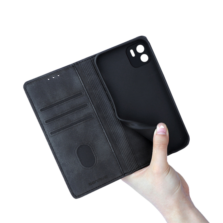 Θήκη Πορτοφόλι Vintage Magnet Wallet Sonique Xiaomi Redmi A1 / Redmi A2 Μαύρο