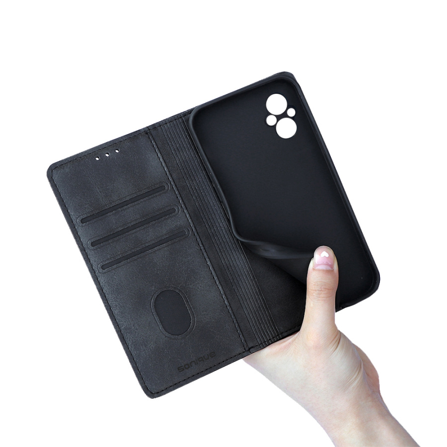 Θήκη Πορτοφόλι Vintage Magnet Wallet Sonique Xiaomi Poco M5 Μαύρο
