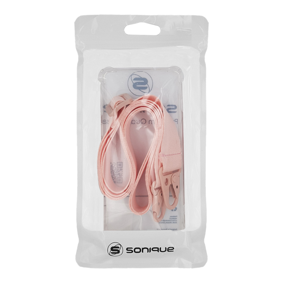 Θήκη Σιλικόνης με Strap Sonique Armor Clear Apple iPhone 13 Mini Ροζ