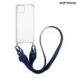 Θήκη Σιλικόνης με Strap Sonique Armor Clear Apple iPhone 14 Plus Μπλε Σκούρο