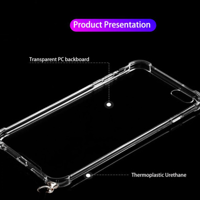 Θήκη Σιλικόνης με Strap Sonique Armor Clear Apple iPhone 14 Pro Λιλά