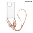 Θήκη Σιλικόνης με Strap Sonique Armor Clear Apple iPhone 14 Pro Ροζ