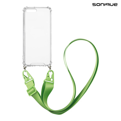Θήκη Σιλικόνης με Strap Sonique Armor Clear Apple iPhone 7 Plus / iPhone 8 Plus Πράσινο Ανοιχτό