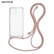 Θήκη Σιλικόνης με Κορδόνι Sonique Armor Clear Apple iPhone 14 Plus Ροζ Χρυσό Σατινέ