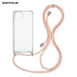 Θήκη Σιλικόνης με Κορδόνι Sonique Armor Clear Apple iPhone 14 Plus Ροζ Σατινέ