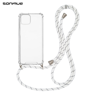 Θήκη Σιλικόνης με Κορδόνι Sonique Armor Clear Apple iPhone 14 Plus Rainbow Λευκό