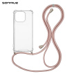 Θήκη Σιλικόνης με Κορδόνι Sonique Armor Clear Apple iPhone 14 Pro Ροζ Χρυσό Σατινέ