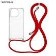 Θήκη Σιλικόνης με Κορδόνι Sonique Armor Clear Apple iPhone 14 Pro Κόκκινο