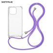 Θήκη Σιλικόνης με Κορδόνι Sonique Armor Clear Apple iPhone 14 Pro Max Ροζ Σατινέ