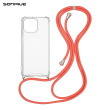 Θήκη Σιλικόνης με Κορδόνι Sonique Armor Clear Apple iPhone 14 Pro Max Κόκκινο