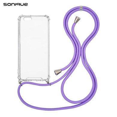 Θήκη Σιλικόνης με Κορδόνι Sonique Armor Clear Apple iPhone 6/6s Λιλά