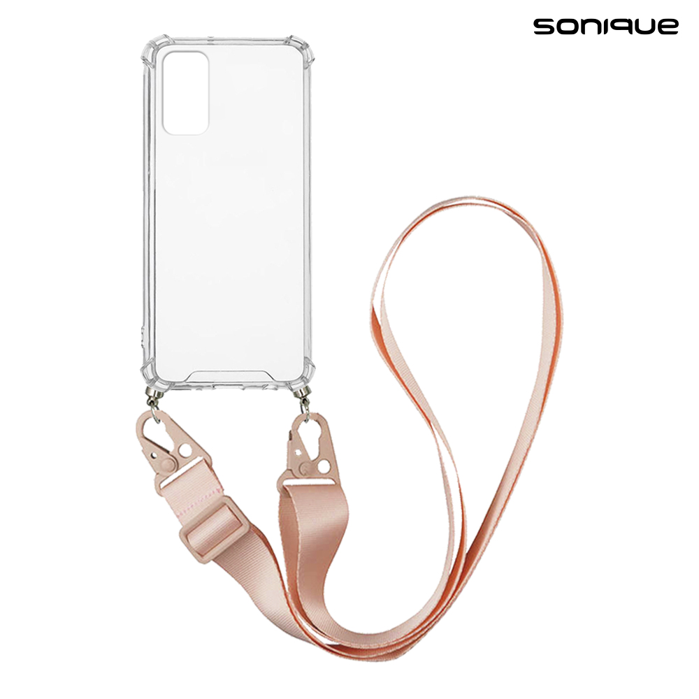 Θήκη Σιλικόνης με Strap Sonique Armor Clear Samsung Galaxy A13 5G / Galaxy A04s Ροζ