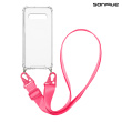 Θήκη Σιλικόνης με Strap Sonique Armor Clear Samsung Galaxy S10 Plus Ροζ
