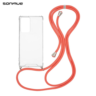 Θήκη Σιλικόνης με Κορδόνι Sonique Armor Clear Samsung Galaxy Note 20 Ultra Κοραλλί