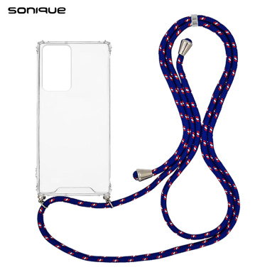 Θήκη Σιλικόνης με Κορδόνι Sonique Armor Clear Samsung Galaxy Note 20 Ultra Rainbow Μπλε
