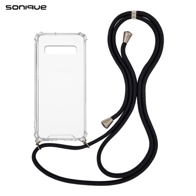 Θήκη Σιλικόνης με Κορδόνι Sonique Armor Clear Samsung Galaxy S10 Plus Μαύρο