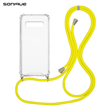 Θήκη Σιλικόνης με Κορδόνι Sonique Armor Clear Samsung Galaxy S10 Plus Κίτρινο